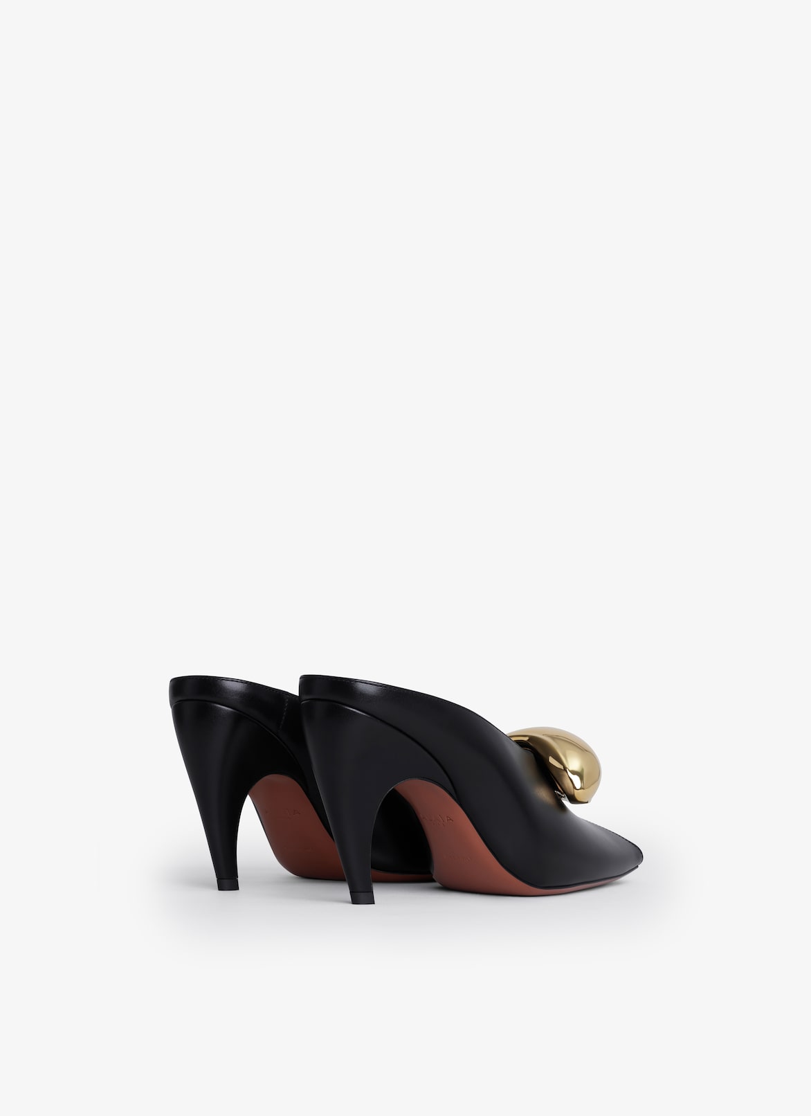 SPIKE JEWEL MULES IN CALFSKIN ALAÏA BLACK SPIKE JEWEL MULES IN CALFSKIN